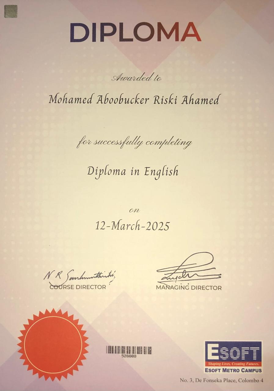 DiE Certificate